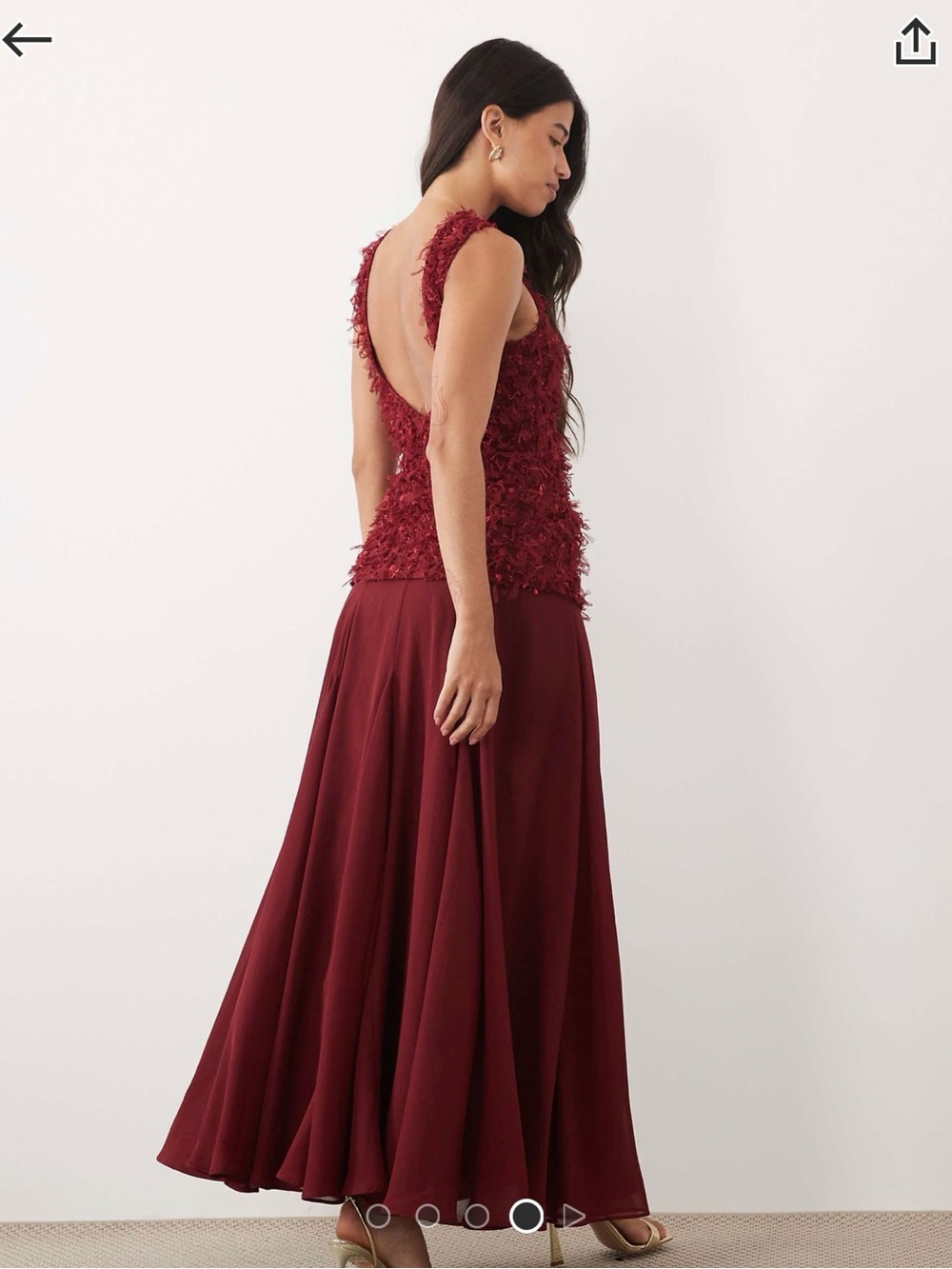 ASOS Burgundy Textured Sleeveless Occasion Dress